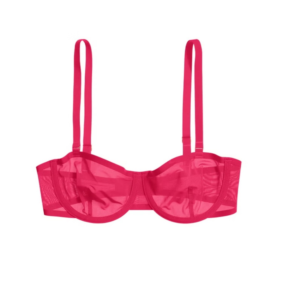 CUUP Hot Pink Balconette Mesh Bra  Size 36B